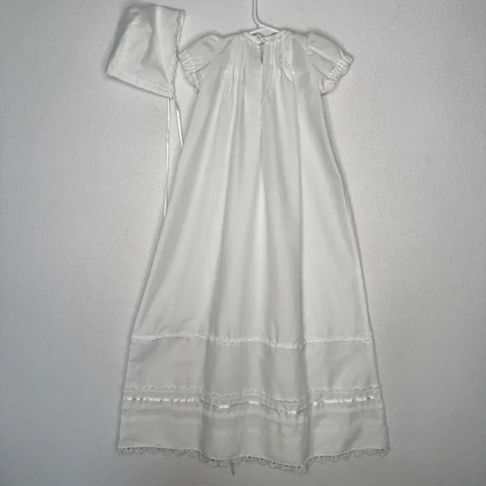 Vintage 1960s Handmade Christening Gown 5 Pc Set Feltman Bros Baby 0-12 Months